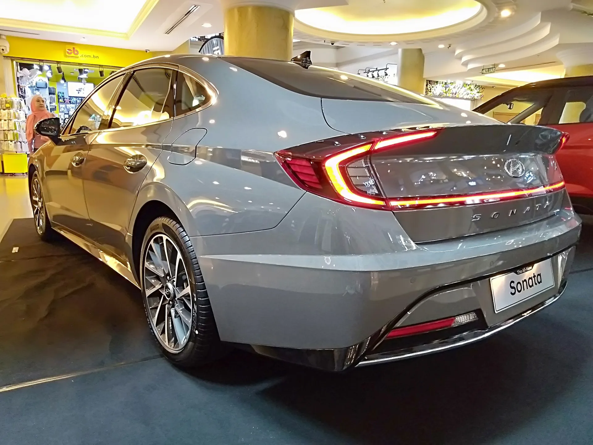 2022_Hyundai_Sonata_2.5_6AT_grey_rear_view_in_Brunei