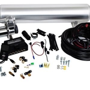 Air Lift Performance 3P - 3/8" Air Line, 4 Gallon 7-Port Polished Aluminum Tank, VIAIR 444C Compressor