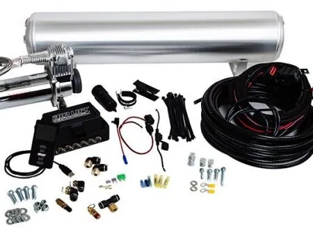 Air Lift Performance 3P – 3/8″ Air Line, 5 Gallon Raw Aluminum Tank, VIAIR 444C Compressor