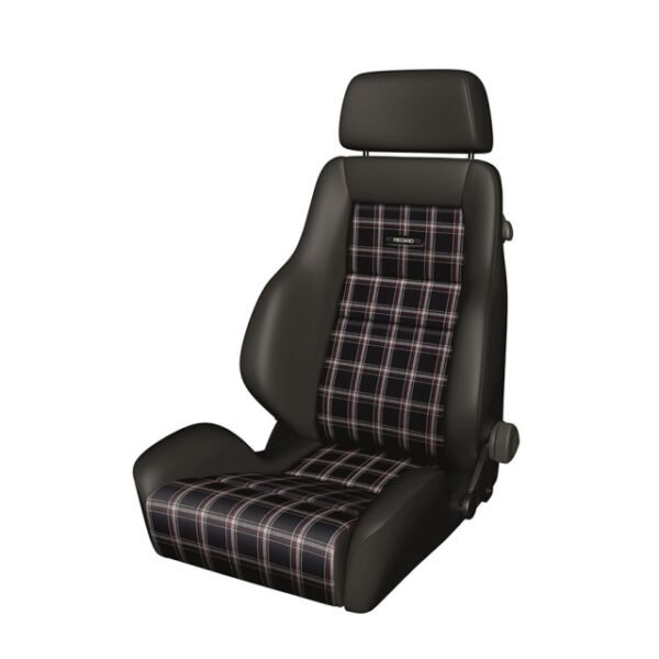 Recaro Classic LS Seat - Black Leather / Classic Checkered Fabric