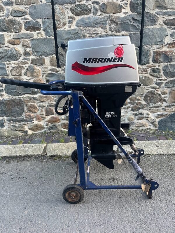 Used 50hp mariner ex RNLI – intermediate shaft, two stroke, electric start, manual start, tiller control