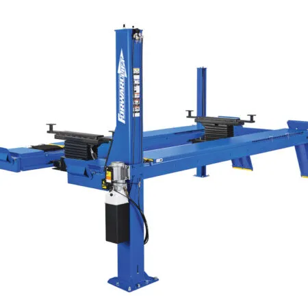Forward Lift CROA14-EL 14,000 LB. ALI Certified Alignment Four-Post Lift + Rolling Jacks – 215” Max Wheelbase