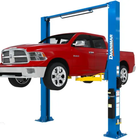 Dannmar D2-12C Symmetric 12,000 lb. capacity ALI Certified Two-Post Lift with Triple-Telescoping Low-Pro Arms