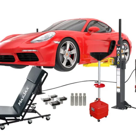 MaxJax M7K Portable Two-Post Garage Lift – Ultimate Package