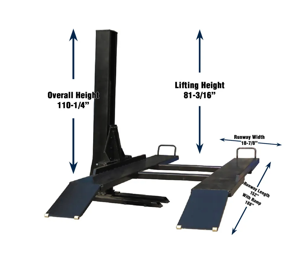 Tuxedo SP-6K-SS 6,000 lb Single Post Storage Lift 3 Tuxedo SP-6K-SS 6,000 lb Single Post Storage Lift