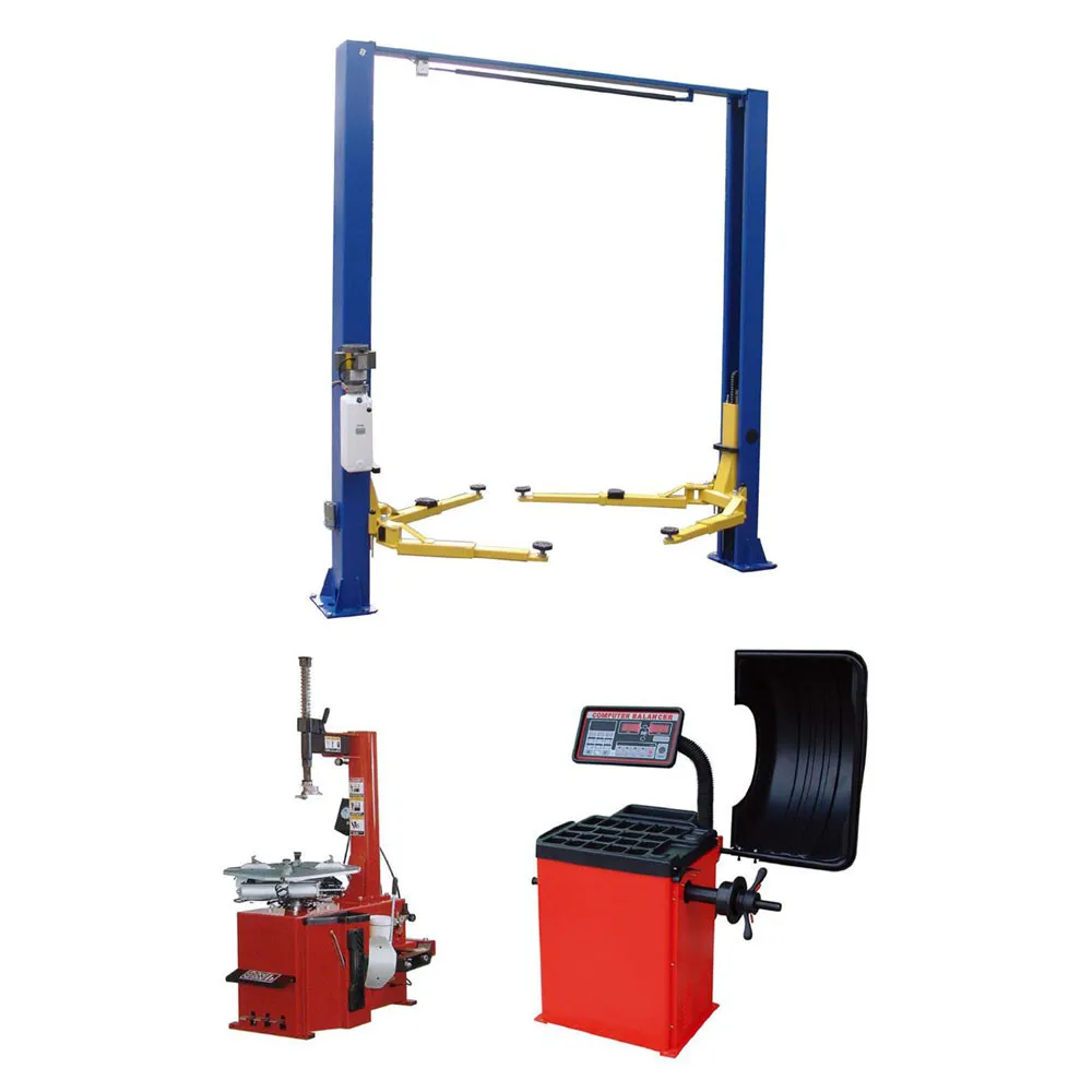 Tuxedo TP9KACX 9,000 lb 2 Post Lift, TC-530 Tire Changer, WB-953 Wheel Balancer Combo Package 1 Tuxedo TP9KACX 9,000 lb 2 Post Lift, TC-530 Tire Changer, WB-953 Wheel Balancer Combo Package