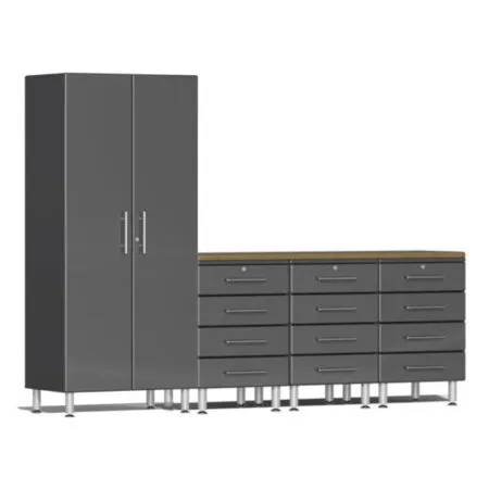 Ulti-MATE Garage Cabinet 2.0 Series 5 Piece Kit with Bamboo Worktop
