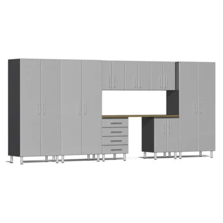 Ulti-MATE 2.0 Series 9-Piece Garage Cabinet Set with Bamboo Worktop