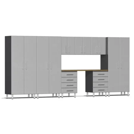 Ulti-MATE Garage Cabinet 2.0 Series 9 Piece Kit with Bamboo Worktop