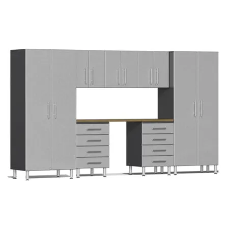 Ulti-MATE Garage Cabinet 2.0 Series 8 Piece Kit with Bamboo Worktop
