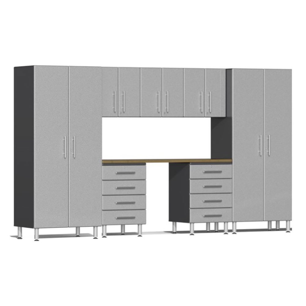 Ulti-MATE Garage Cabinet 2.0 Series 8 Piece Kit with Bamboo Worktop