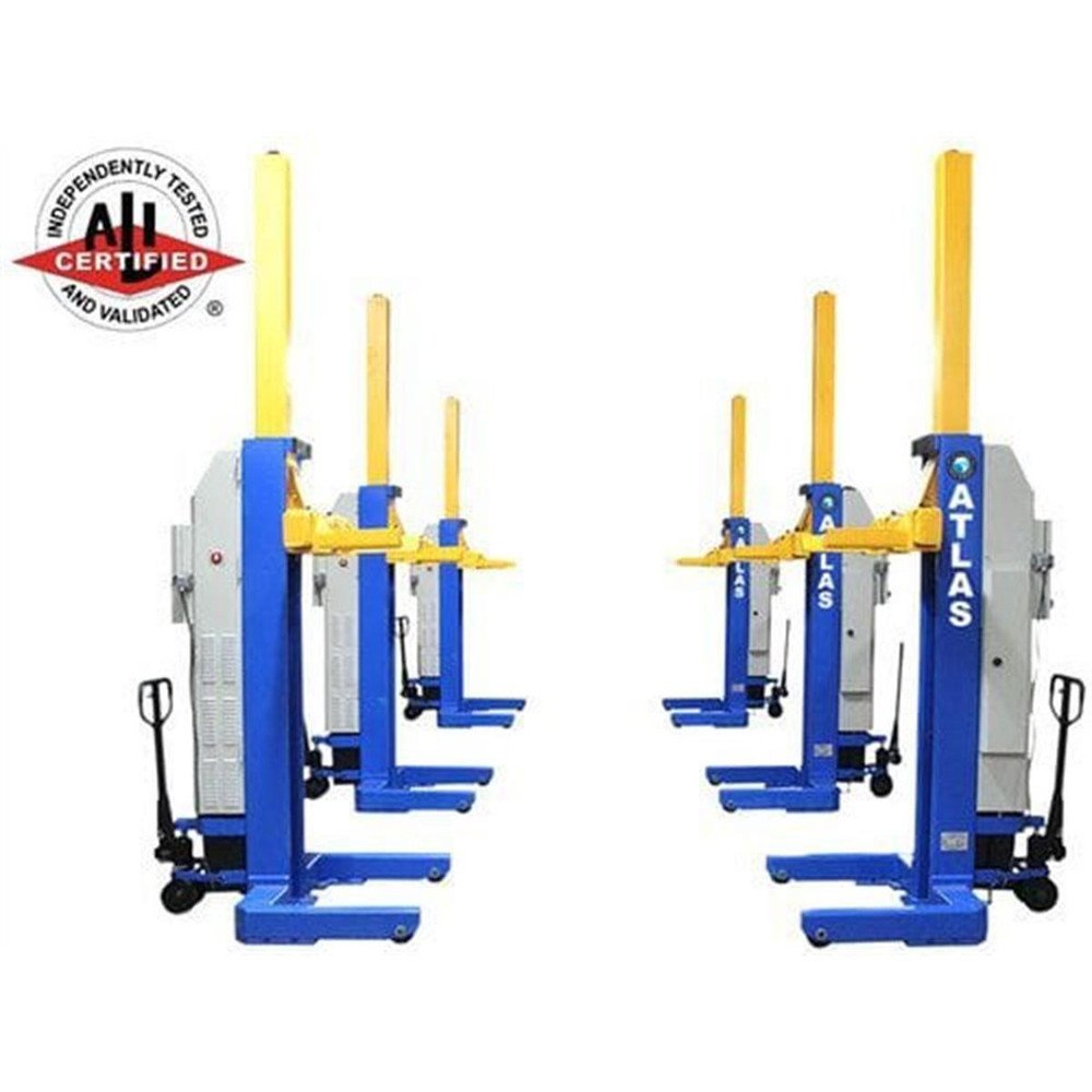 Atlas ALI Certified Battery Powered Mobile Column Lift System 111,000 Lb. Capacity (Set of 6)