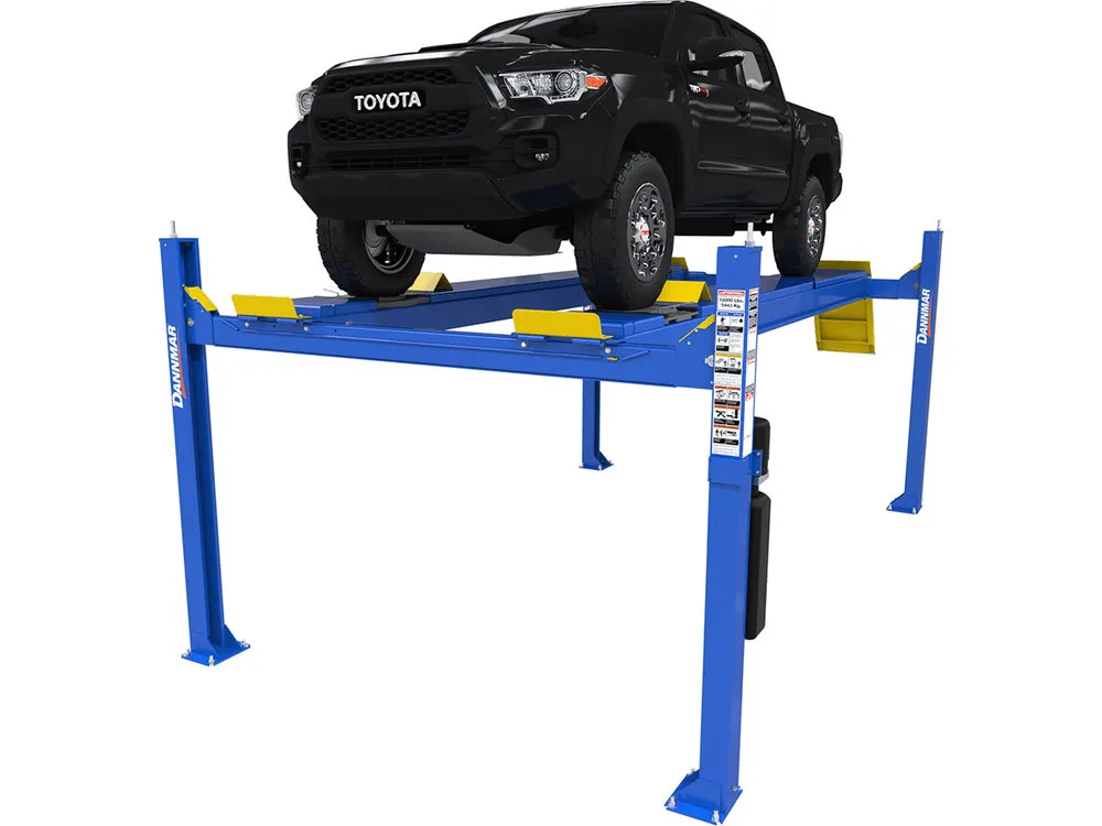 Dannmar D4-12A 12,000-lbs. Capacity Alignment Four-Post Lift / Includes Slip Plates and Turnplates 1 Dannmar D4-12A 12,000-lbs. Capacity Alignment Four-Post Lift / Includes Slip Plates and Turnplates