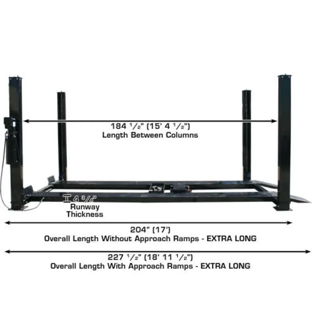 Atlas Garage PRO9000 Extra Tall/Extra Wide Portable Heavy Duty 9,000 lb. Capacity 4-Post Lift 3 Atlas Garage PRO9000 Extra Tall/Extra Wide Portable Heavy Duty 9,000 lb. Capacity 4-Post Lift