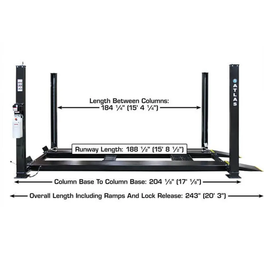 Atlas Apex 9 ALI Certified 9,000 lb. Capacity 4-Post Lift 8 Atlas Apex 9 ALI Certified 9,000 lb. Capacity 4-Post Lift