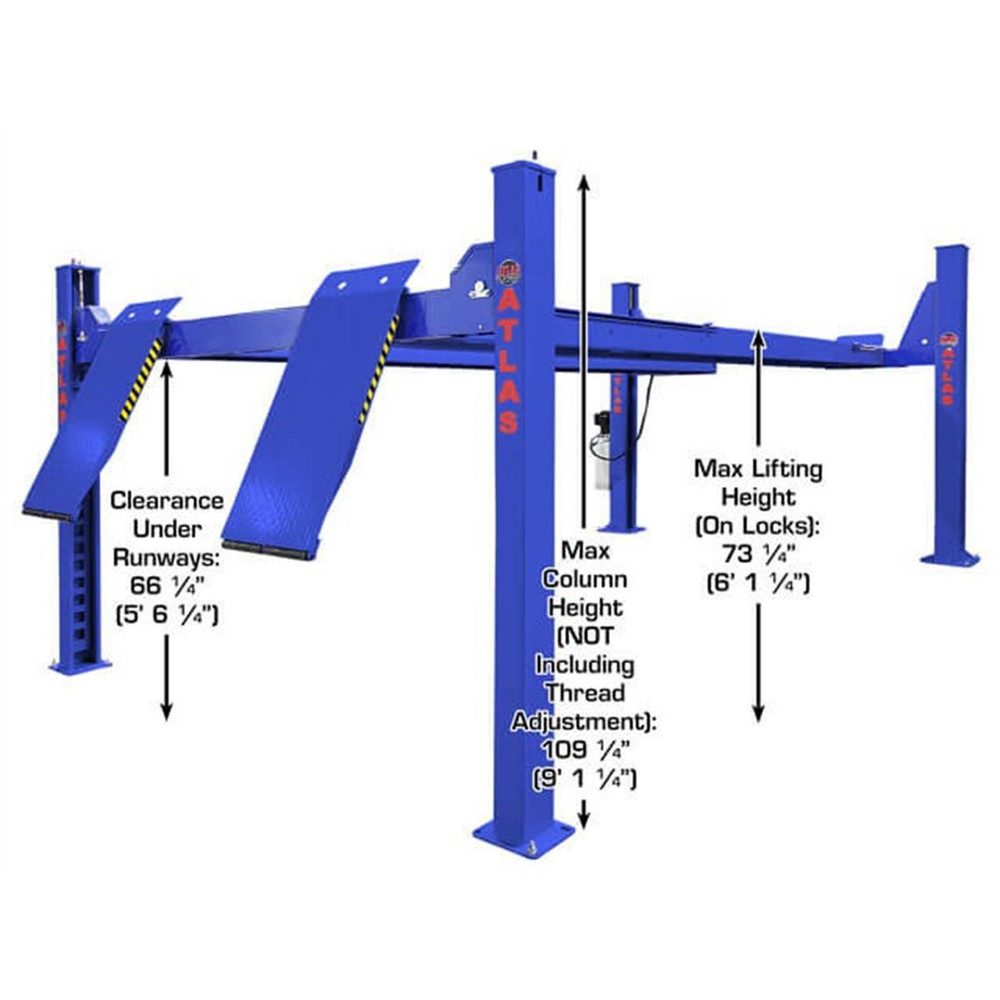 Atlas 414A 14,000 LB 4-Post Alignment Lift w/Turntables 15 Atlas 414A 14,000 LB 4-Post Alignment Lift w/Turntables