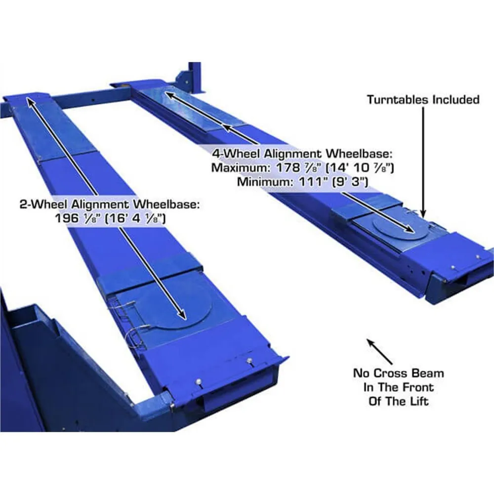 Atlas Platinum PVL14OF-EXT 14,000 lb Open-Front 4-Post Alignment Lift, ALI Certified 10 Atlas Platinum PVL14OF-EXT ALI Certified Open Front Alignment 14,000 lb. 4-Post Lift
