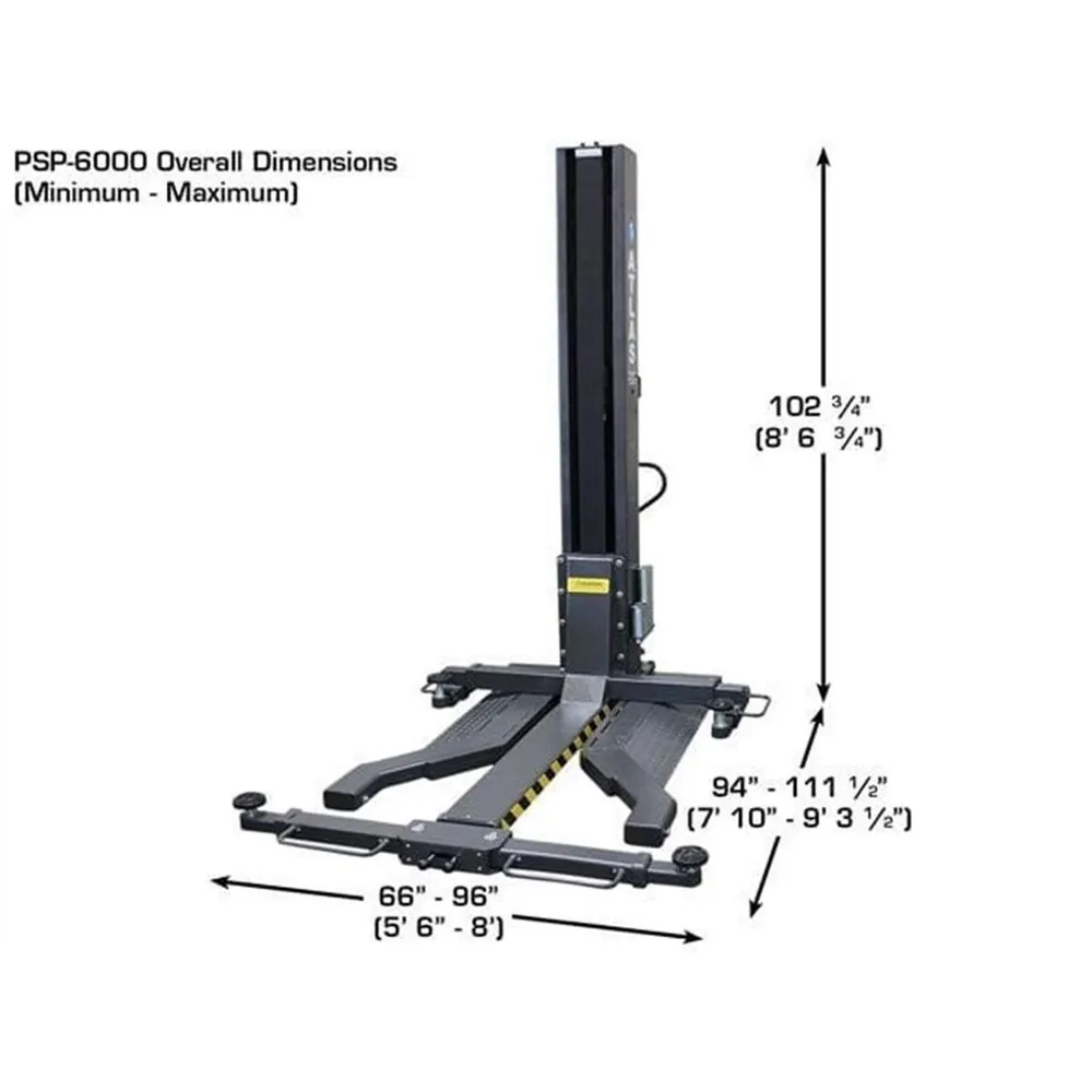Atlas PSP-6000 6,000 lb. Capacity Portable Single Post Lift 4 Atlas PSP-6000 6,000 lb. Capacity Portable Single Post Lift