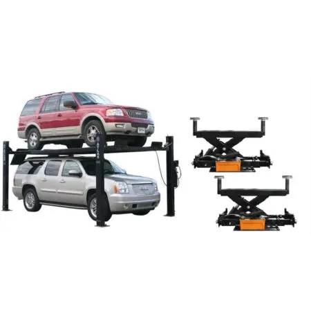 Atlas PRO9000 4 Post Lift + RJ6 Rolling Jacks Combo