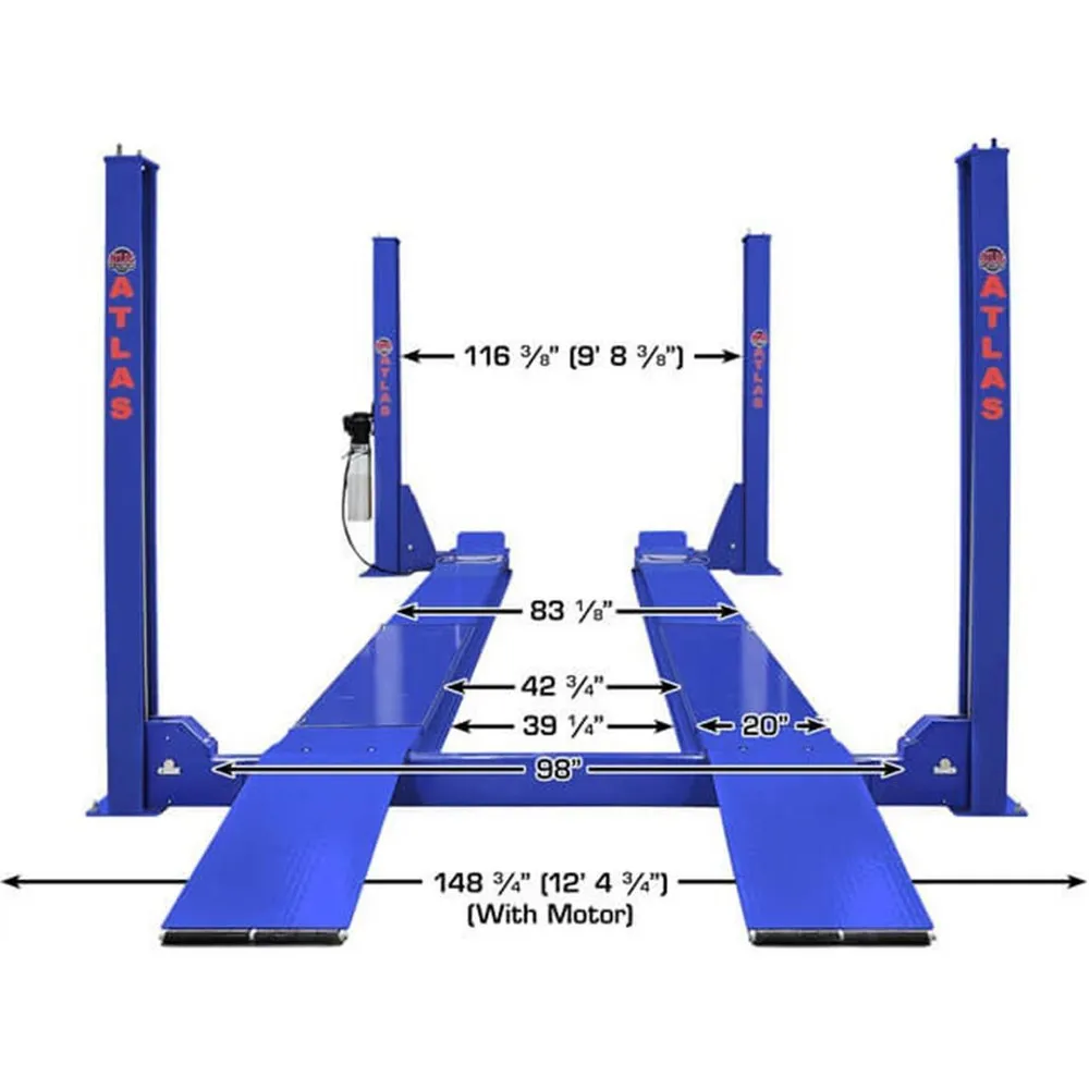 Atlas Platinum PVL14OF-EXT 14,000 lb Open-Front 4-Post Alignment Lift, ALI Certified 11 Atlas Platinum PVL14OF-EXT ALI Certified Open Front Alignment 14,000 lb. 4-Post Lift