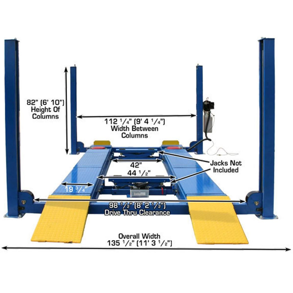 Atlas 12,000 lb. 4-Post Alignment Lift w/ Turntables 7 Atlas 12,000 lb. 4-Post Alignment Lift w/ Turntables