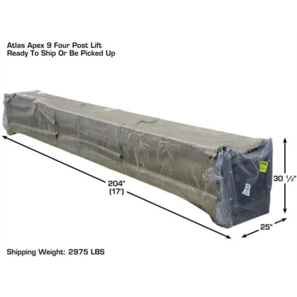 Atlas Apex 9 ALI Certified 9,000 lb. Capacity 4-Post Lift 13 Atlas Apex 9 ALI Certified 9,000 lb. Capacity 4-Post Lift