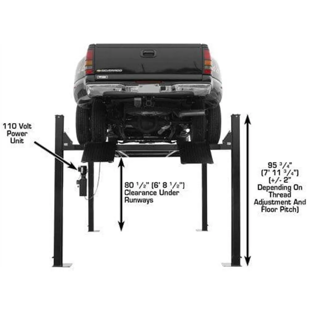 Atlas Garage PRO9000 Extra Tall/Extra Wide Portable Heavy Duty 9,000 lb. Capacity 4-Post Lift 17 Atlas Garage PRO9000 Extra Tall/Extra Wide Portable Heavy Duty 9,000 lb. Capacity 4-Post Lift