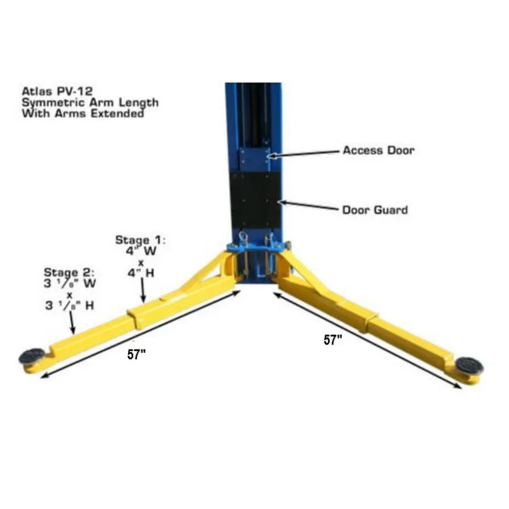 Atlas PV12PX Commercial Grade Overhead 12,000 lb. Capacity 2-Post Lift 14 Atlas PV12PX Commercial Grade Overhead 12,000 lb. Capacity 2-Post Lift